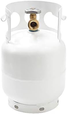 FLAME KING YSN5LB 5 Pound Propane Tank Cylinder, Great For Portable Grills, Fire Pits, Heaters And Overlanding, White