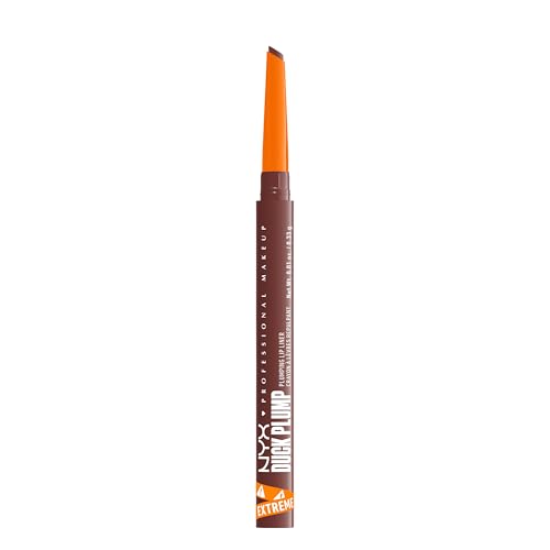 NYX PROFESSIONAL MAKEUP Duck Plump Plumping Lip Liner, Matte Pencil With Up To 10HR Wear, Dash Of Cocoa (Cocoa Brown Lip Liner)