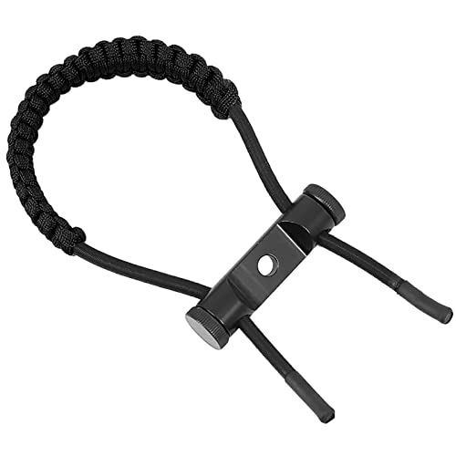 Archery Bow Wrist Sling, 550 Paracord Strap for Compound Bow & Recurve (Black)