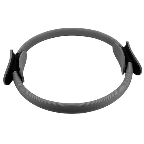 Gavigain Yoga Circle 4 Color Double Grip Yoga Pilates Ring Resistance Circle Portable Fitness Circle for Thigh and Leg Fitness Muscle Lines (Black)