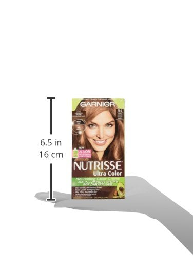 Garnier Nutrisse Ultra Color Nourishing Permanent Hair Color Cream, B4 Caramel Chocolate (1 Kit) Brown Hair Dye (Packaging May Vary)