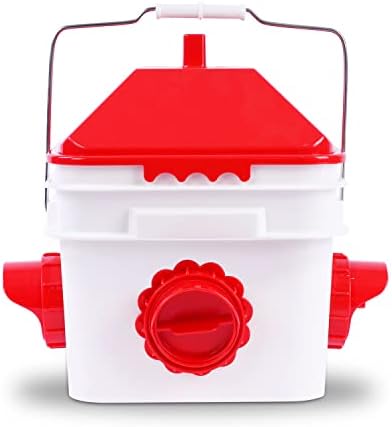 10 Pounds Chicken Feeder with 4 Ports, Rainproof Poultry Feeder for Up to 10 Adult Chickens or 15 Chicks （Patented Products）