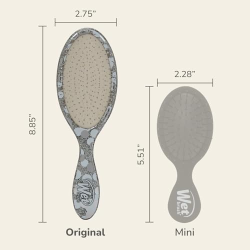 Wet Brush Original Detangler Brush, Silver (Groovy Disco) Ultra-Soft IntelliFlex Bristles Effortlessly Detangle Wet, Dry & Damaged Hair, All Hair Types, Unisex