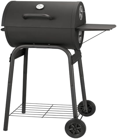 Barrel Charcoal Grill, Large Charcoal Grills with Side Shelf, Outdoor BBQ Grill,Perfect for Backyard Camping, Patio Parties, and Picnics