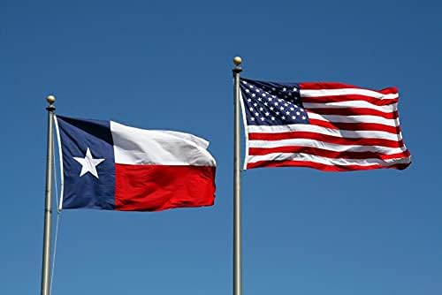 American and Texas State Flag Combo 3x5 Outdoor- Durable 100% Polyester Heavy Duty Fade Resistant US and Texas Flags Banner wall decor indoor