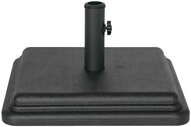 US Weight 40 Pound Umbrella Base - Weighted Umbrella base For Use With Patio Table – Heavy Duty Base- 4” Stem Accommodates 1”-1.5” Pole Sizes - Black