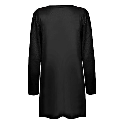 Lightweight Cardigan for Women 2024 Fall Casual Solid Long Sleeve Open Front Cardigans Outwear with Pockets