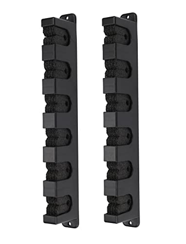 Ducurt Fishing Rod Rack Holders Wall-mounted Fish Pole Holder for Garage & Boat 6-Rod Storage Racks (Horizontal Black, 1 Pair)