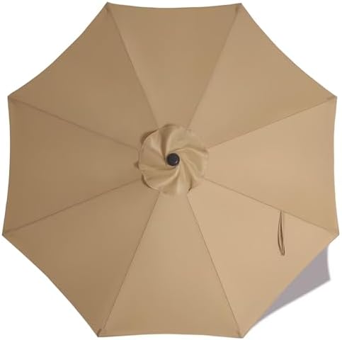 ABCCANOPY 9ft Outdoor Umbrella Replacement Top Suit 8 Ribs (Khaki)