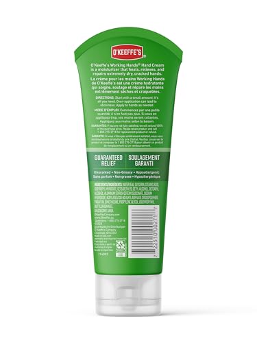 O'Keeffe's Working Hands Hand Cream for Extreme Dryness - 7 oz Tube (2 Pack) - Repairing Skincare for Cracked, Dry Hands