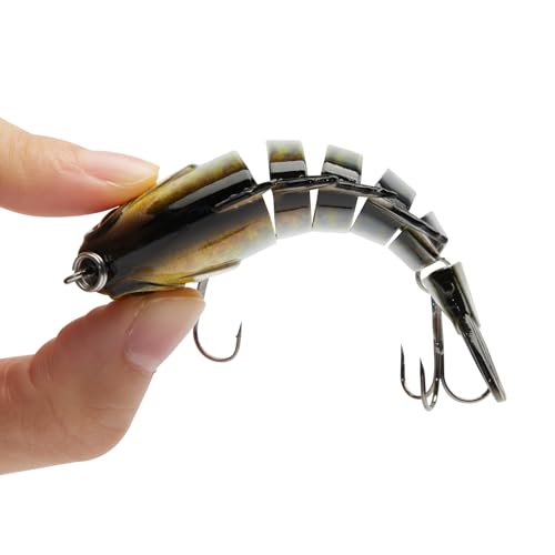 BASSDASH SwimPanfish Multi Jointed Panfish Bluegill Swimbaits Hard Topwater Bass Lures Fishing Lure Crank Saltwater 3.5in/0.85oz