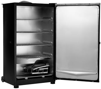 Masterbuilt® 30-inch Digital Electric Vertical BBQ Smoker with Side Wood Chip Loader, Chrome Racks and 710 Cooking Square Inches in Black, Model MB20071117