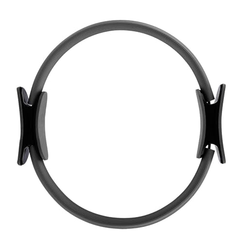 Gavigain Yoga Circle 4 Color Double Grip Yoga Pilates Ring Resistance Circle Portable Fitness Circle for Thigh and Leg Fitness Muscle Lines (Black)