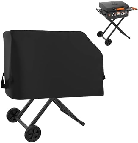 Griddle Cover for Blackstone 22” On The Go Scissor-Leg Griddle with Hood and Stand, Heavy Duty Waterproof Cover for Blackstone 1935 22inch Scissor Cart Griddle, Outdoor BBQ Grilling Cover