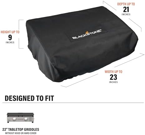 Blackstone 1724 22” Tabletop Griddle Cover for griddles without a hood or hard cover, Weather Resistant, Black