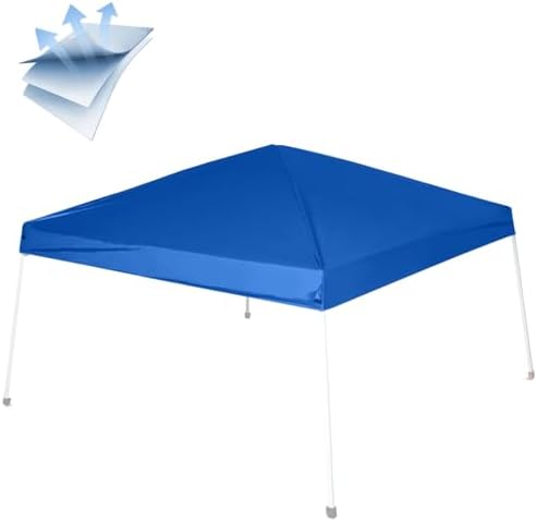Canopy Replacement Top Only, Waterproof Pop-Up Canopy Tent Top Cover with Ropes, Instant Canopy Top Sunshade Silver Coated for Outdoor Garden Patio Camping (Royal Blue, 8x8FT)