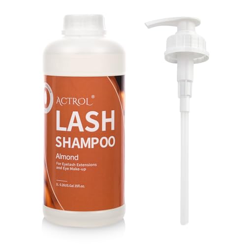 ACTROL Eyelash Extension Cleanser 60ML Natural Lash Extension Shampoo Peach Professional Eyelid Foaming Cleanser Paraben & Sulfate Free Non-lrritating with Salon and Home Care