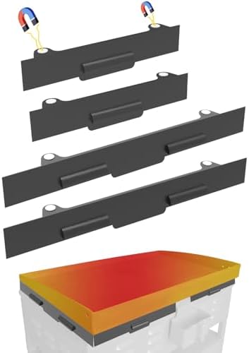 Koutemie Upgraded Wind Guards for 17" Blackstone Griddle, 4 Packs Magnetic Wind Screens for Grill Accessories, Fit with Rear Grease Cup, Hood and Side Shelf, Grilling Gifts, Black