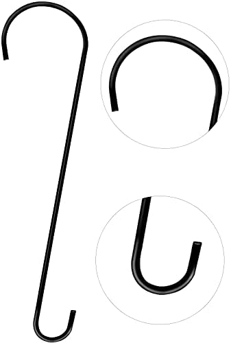 Dreecy 4 Pack 24 Inch Extra Large Tree Branch S Hooks - Metal Garden Tree Hooks for Hanging Bird Feeders, Baskets, Plants, Lanterns and Ornaments (Black)