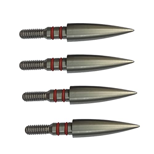 Aklisdlha Field Points arrowheads 100/125/150/200/300 Grains Archery Field Points,Stainless Steel Screw in Archery Field Tips and Broadheads (1 Dozen 12 PCS) (19/64″-125 Grains)