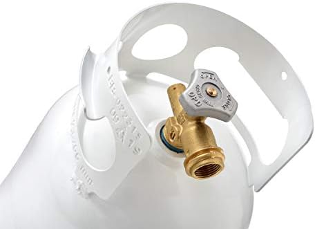 FLAME KING YSN5LB 5 Pound Propane Tank Cylinder, Great For Portable Grills, Fire Pits, Heaters And Overlanding, White