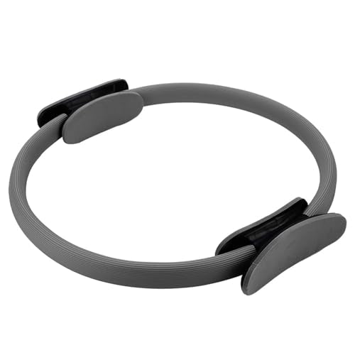 Gavigain Yoga Circle 4 Color Double Grip Yoga Pilates Ring Resistance Circle Portable Fitness Circle for Thigh and Leg Fitness Muscle Lines (Black)