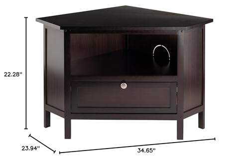 Winsome Corner TV Stand, Screens up to 27", Espresso (92634)