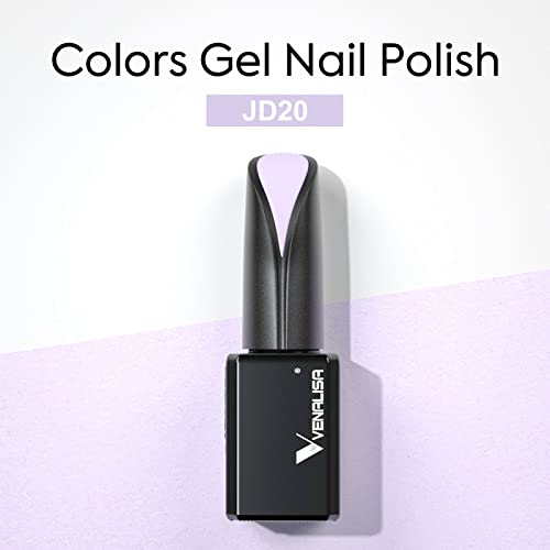 VENALISA 15ml Purple Gel Nail Polish, Light Purple Gel Polish Pastel Purple Color Soak Off UV LED Nail Gel Polish Nail Art Starter Manicure Salon DIY at Home, 0.53 OZ