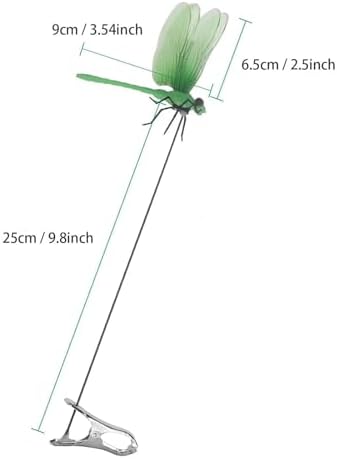 Artificial Dragonfly Pole Clips for Outdoors,Dragonfly Hat Clip,3D Dragonfly Garden Decorative Clips,Horticultural Dragonfly Decoration 12Pcs