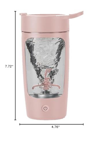 Daasigwaa Electric Shaker Bottle, Blender Bottles For Protein Mixes, | Tritan | BPA Free| Portable Mixer Cup, Rechargeable Shake Cups And Meal Replacement Shakes, 22 oz(Pink)