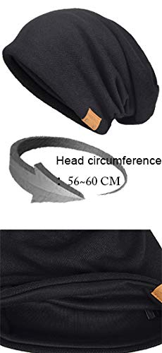 VECRY Men Oversized Slouch Beanie Large Skullcap Knit Hat (Pale)