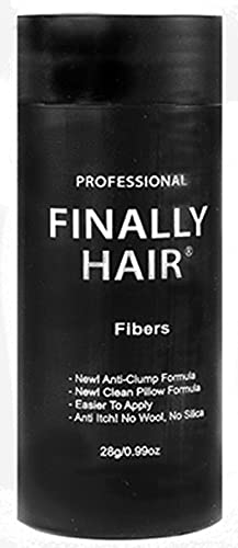 Finally Hair Keratin Hair Building Fibers for Hair Thickening Fiber Hair Loss Concealer. (Dark Grey & Pepper)
