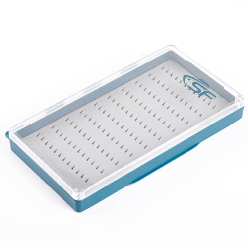 SF 2pcs Fly Fishing Box Magnetic Closure Streamer Foam Polycarbonate Material Clear Lid Trout Flies Fly Box For Nymphs Fly Box Liner