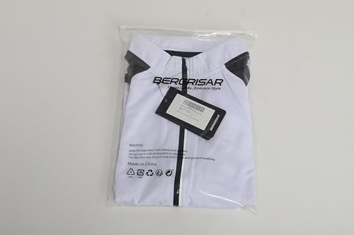 BERGRISAR Men's Half Zipper Cycling Jersey Short Sleeves Bike Bicycle Shirts with Zipper Pocket Quick-Dry Breathable BG060 Grey M