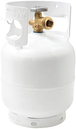 FLAME KING YSN5LB 5 Pound Propane Tank Cylinder, Great For Portable Grills, Fire Pits, Heaters And Overlanding, White
