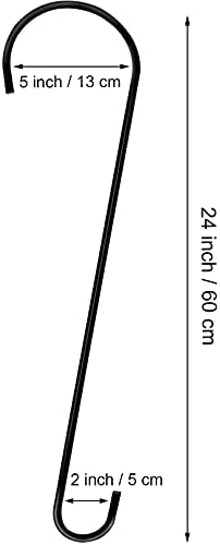 Dreecy 4 Pack 24 Inch Extra Large Tree Branch S Hooks - Metal Garden Tree Hooks for Hanging Bird Feeders, Baskets, Plants, Lanterns and Ornaments (Black)