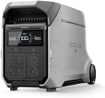 EF ECOFLOW DELTA Pro 3 Portable Power Station, 4096Wh LFP Battery, Expandable to 48kWh, 120/240V 4000W AC Output, Solar Generator for Home Use, Camping Accessories, Emergencies, Power Outages, RVs
