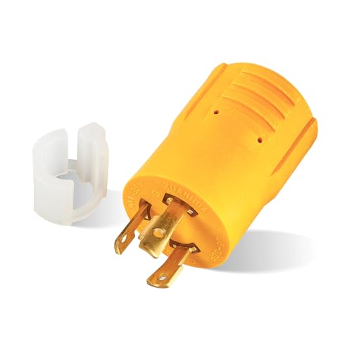 Shore Power NEMA L5-30P to 5-15/20R RV Generator Adapter MECMO Marine 30 Amp to 110 15 Amp Household Regular Connector, 30A 3 Prong Twist Lock Locking Generator Male L5-30P to 5-15R 5-20R Female Cord