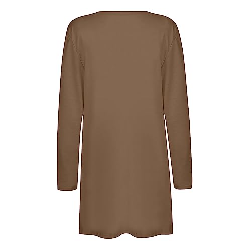 Lightweight Cardigan for Women 2024 Fall Casual Solid Long Sleeve Open Front Cardigans Outwear with Pockets