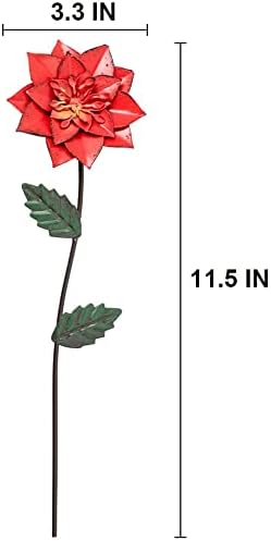 YEAHOME Garden Decor for Outside, 6 Pack Flower Garden Stakes Outdoor Decor Metal Shaking Head Yard Art, Weather Proof Flower Stakes for Yard Porch Lawn Pathway Pot Decorations(Multi-Color)