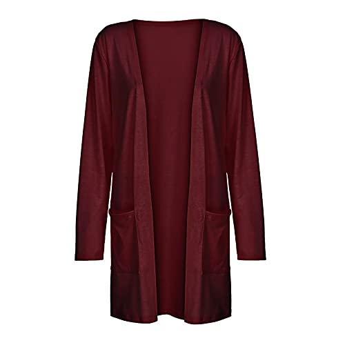 Lightweight Cardigan for Women 2024 Fall Casual Solid Long Sleeve Open Front Cardigans Outwear with Pockets