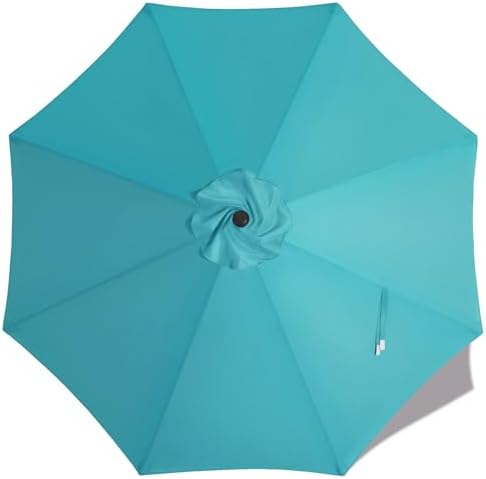 MASTERCANOPY Patio Umbrella 9 ft Replacement Canopy for 8 Ribs-Turquoise Canopy Only