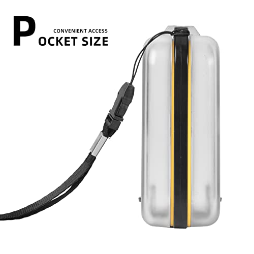 SF Plastic Waterproof Pocket Fly Fishing Box Double Side Clear Lid Easy Grip Foam with Lanyard Mini Fly Box