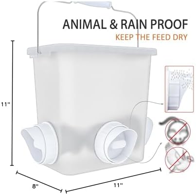 Large Automatic Chicken Feeder and Waterer Set Hanging Chicken Water Feeder Poultry Feed Bucket