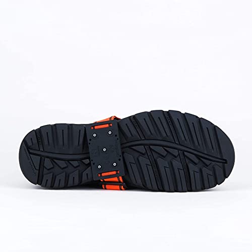 K1 Mid-Sole Ice Cleats - Rotatable Traction Aids For Shoes/Boots - Indoor/Outdoor, Climbing, Driving - Low Profile - Orange
