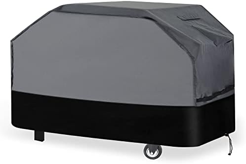 Heavy Duty Grill Cover 76 Inch, 600D Oxford Water Resistant UV & Fade Resistant BBQ Cover for Weber Char-Broil Dyna Glo Nexgrill Charcoal Gas Grill (76”W x 28”D x 46”H, Gray/Black)
