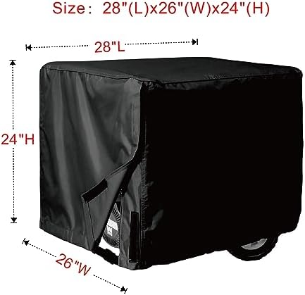 Porch Shield Waterproof Universal Generator Cover 28 x 26 x 24 inch - for Most Generators 7500-9500 Black