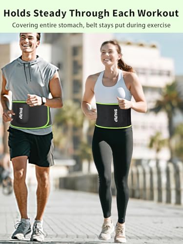 SYXUPAP Waist Trimmer for Women and Men,Waist Trainer for High-Intensity Training & Workouts, Size M Green
