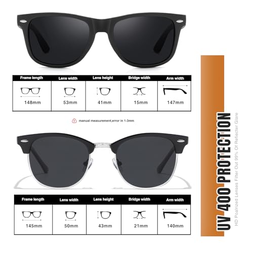 Reglaaly Sunglasses Men and Womens, Polarized Sunglasses for men with UV Blocking Semi-Rimless Frame for Driving & Hiking