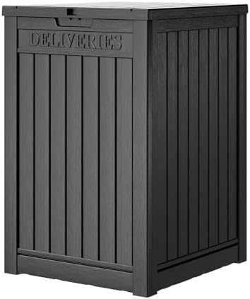 Package Delivery Box for Outside, 48 Gallon Storage with Lockable Secure, Large Resin Outdoor Package Drop Container